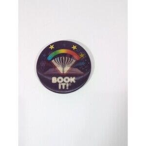 Vintage Pizza Hut Book It 3D Hologram Disc Pin Employee Promotional 3"  1988